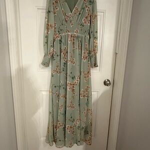 Baltic Born Sage Floral Long Sleeve Dress